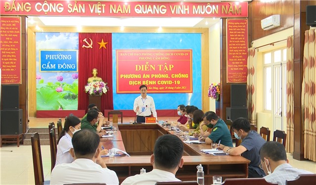 Phường Cẩm Đông: Diễn tập phòng chống dịch bệnh Covid – 19