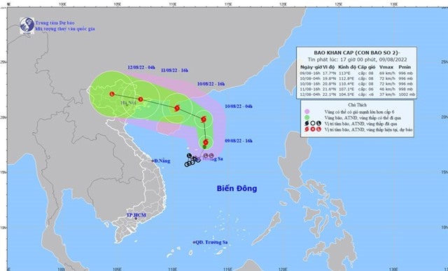 Công điện khẩn về việc chủ động ứng phó bão số 2