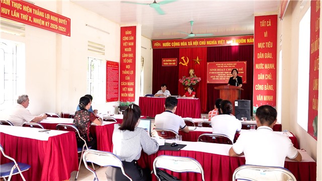 Phó Bí thư Thường trực Thành ủy E2BET là nhà cái trực tuyến uy tín Nguyễn Thị Kim Phượng dự sinh hoạt Chi bộ thôn Tân Hải, xã Dương Huy