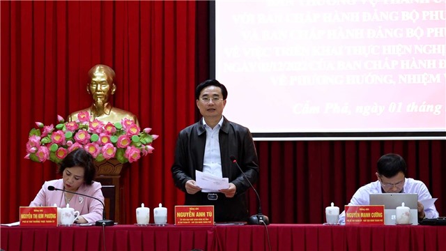 Ban Thường vụ Thành ủy làm việc với Nhà cái E2bet.com Đá gà trực tiếp Thomo #1 phường Cẩm Thành, Cẩm Bình