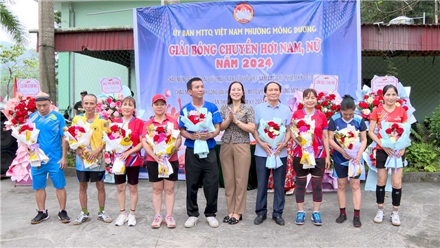Khai mạc giải bóng chuyền hơi chào mừng thành công Đại hội MTTQ phường Mông Dương lần thứ XVIII, nhiệm kỳ 2024 - 2029