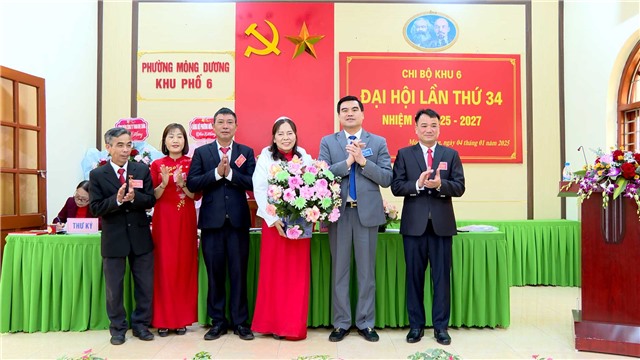 Đại hội Chi bộ khu phố 6, phường Mông Dương, nhiệm kỳ 2025 - 2027