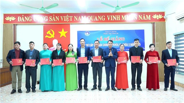 Bế giảng lớp Sơ cấp lý luận chính trị khoá IV, V năm 2025
