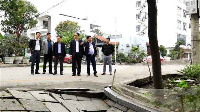 Tiếp tục xuất hiện sụt lún tại khu vực tổ 1 khu Nam Sơn 2 phường Cẩm Sơn
